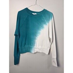 JoyLab Spruce Tie Dye Long Sleeve Thumb Hole Cropped Sweatshirt Size Small